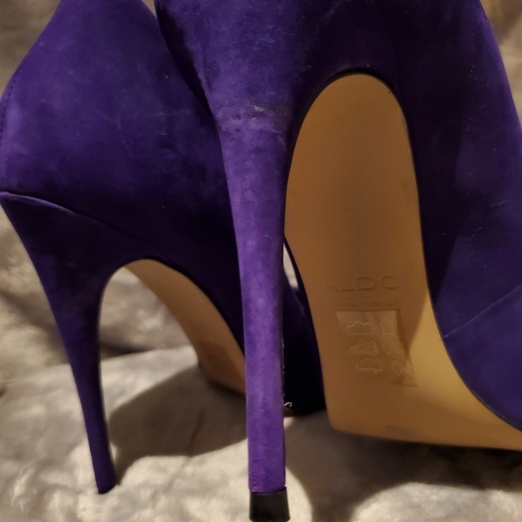 Aldo Purple Leather/Suade Heels 📦 - Picture 6 of 6